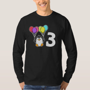 Camiseta aniversário de 3 anos 3 Três Garotas E Rapazes Pen
