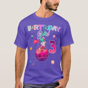 Camiseta Aniversário de 3 anos Astronauta Espaço Galáxia Me