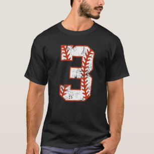 Camiseta aniversário de 3 anos Baseball 3 anos Menina