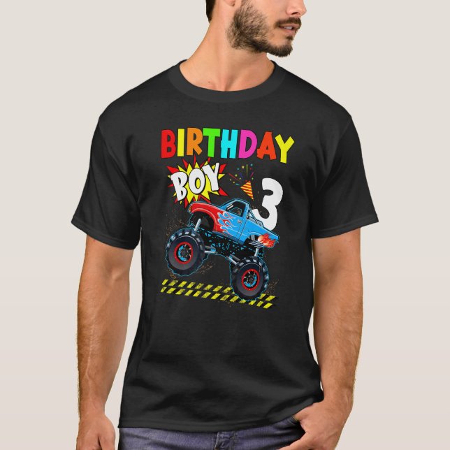 Camiseta aniversário de 3 anos-Boy Blaze, 3 anos de idade,  (Frente)