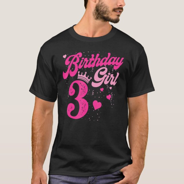 Camiseta aniversário de 3 anos Coroa De 3 Anos (Frente)