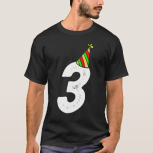 Camiseta aniversário de 3 anos da Menina de 3 Anos com Pequ