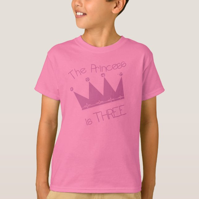 Camiseta Aniversário de 3 anos da princesa (Frente)