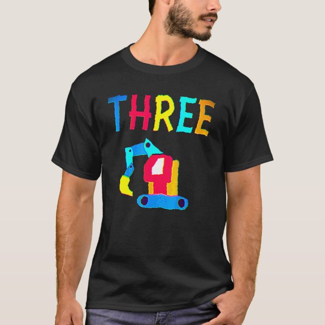 Camiseta aniversário de 3 anos De 3 Anos De Construção De M (Frente)