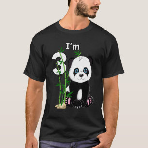 Camiseta aniversário de 3 anos de 3 anos, Festa Animal Pand
