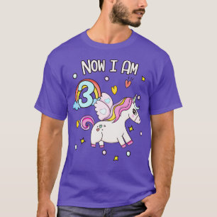 Camiseta Aniversário de 3 anos de Bonito Unicórnio para Rap