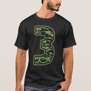 Camiseta aniversário de 3 anos de Camuflagem legal, 3 Anos