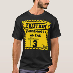 Camiseta Aniversário de 3 anos de construção Atenção 