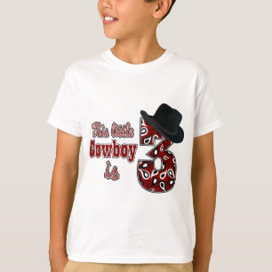 Camiseta Aniversário de 3 anos de cowboy pequeno