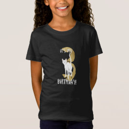 Camiseta Aniversário de 3 anos de Gato Cinto Com Crianças D