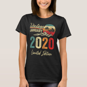 Camiseta aniversário de 3 anos de janeiro de 2020, antiga V
