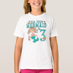 Camiseta Aniversário de 3 anos de Mermaid