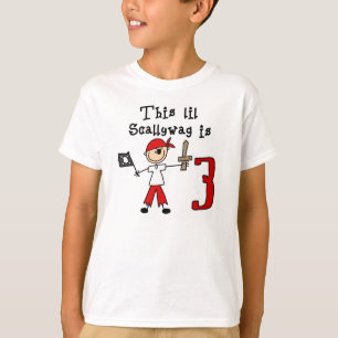 Camiseta aniversário de 3 anos de Pirata de Pau