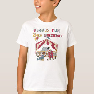 Camiseta Aniversário de 3 anos do divertimento do circo