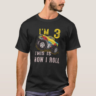 Camiseta aniversário de 3 anos É Assim Que Eu Rolo O Monstr