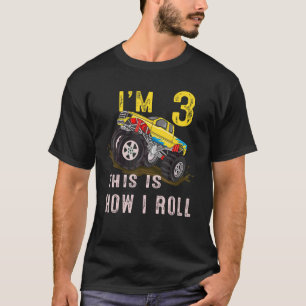 Camiseta aniversário de 3 anos É Assim Que Eu Rolo O Monstr