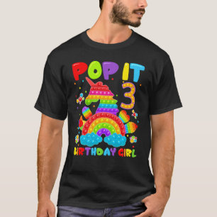 Camiseta aniversário de 3 anos Fidget Toy Pop It Birthday 