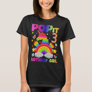 Camiseta aniversário de 3 anos Fidget Toy Pop It Birthday G