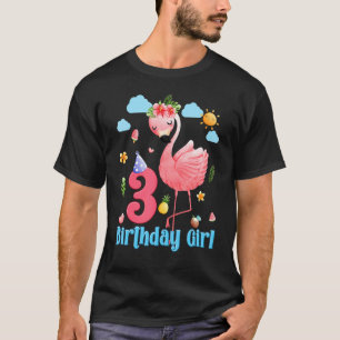 Camiseta aniversário de 3 anos Girls Flamingo, 3 Anos, Trop