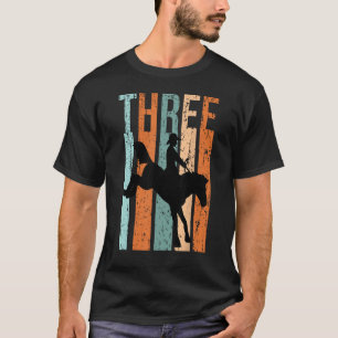 Camiseta aniversário de 3 anos Kids Retro Rodeo Hormona Apr