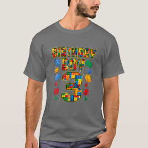 Camiseta aniversário de 3 anos Master Builder 3 anos Antigo