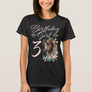 Camiseta aniversário de 3 anos Menina Cavalo Com Mais De 3