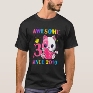 Camiseta aniversário de 3 anos Meninas De 3 Anos Incrível D