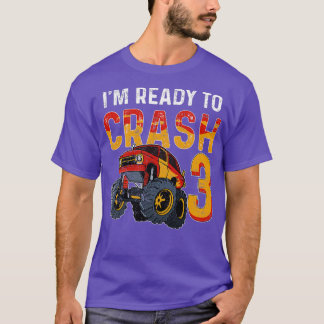 Camiseta aniversário de 3 anos Monster Truck 1