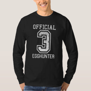 Camiseta aniversário de 3 anos Páscoa Dia dos Ovos Caçadore