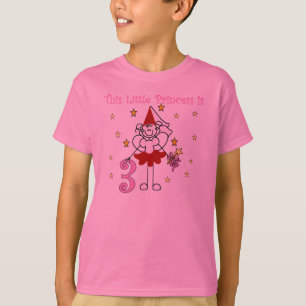Camiseta Aniversário de 3 anos pequeno da princesa