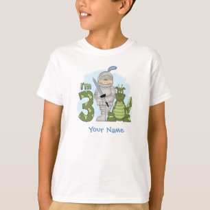 Camiseta aniversário de 3 anos personalizado do Dragon Kni