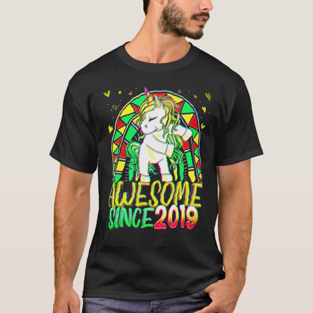 Camiseta aniversário de 3 anos Rainbow Com 3 Anos De Idade  (Frente)