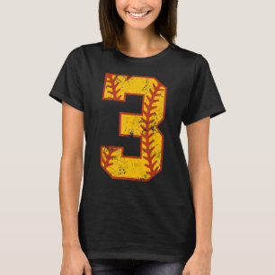 Camiseta aniversário de 3 anos Softball Bdy 3 Anos