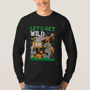 Camiseta aniversário de 3 anos Zoo Animal De 3 Anos De Idad