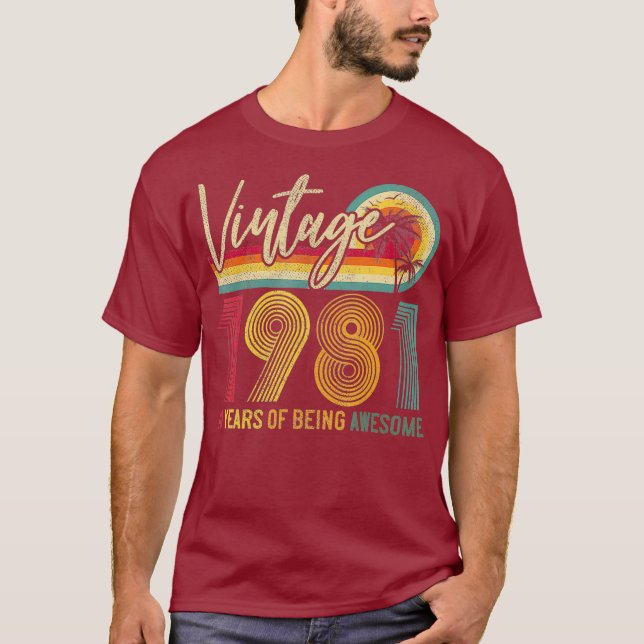 Camiseta aniversário de 40 anos 1981 40 Anos De Incrível (Frente)
