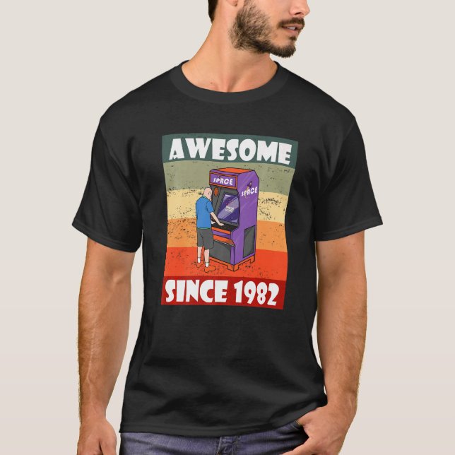 Camiseta aniversário de 40 anos 1982 - Jogo de Vídeo dos 80 (Frente)