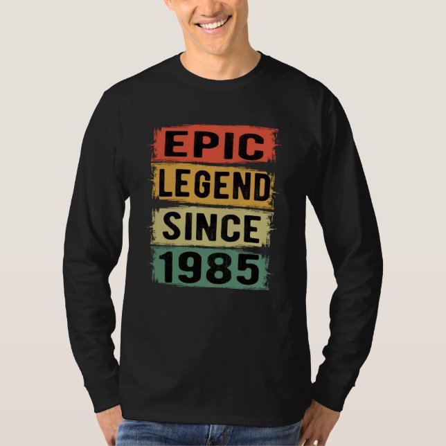 Camiseta Aniversário de 40 anos 1985 lenda épica 40º aniver (Frente)