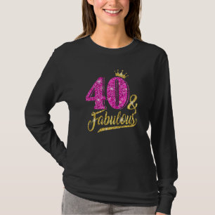 Camiseta aniversário de 40 anos 40 Fabuloso Para Mulheres O