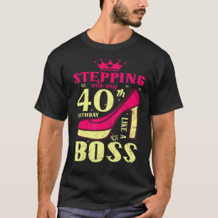 Camiseta aniversário de 40 anos A Entrar No Meu Quarenta An