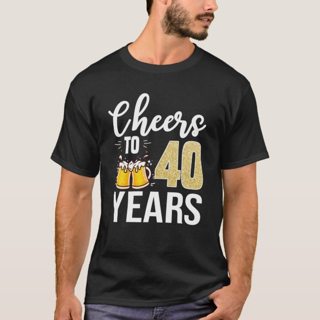Camiseta aniversário de 40 anos aplaude Cerveja De 40 Anos (Frente)