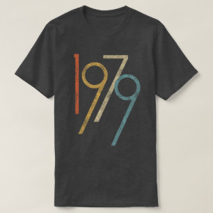 Camiseta Aniversário de 40 anos colorido do gráfico 1979 