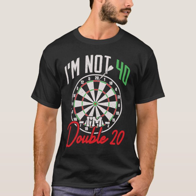 Camiseta aniversário de 40 anos Dart Player 40 Anos Darts (Frente)
