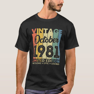 Camiseta aniversário de 40 anos de decoração outubro de 198