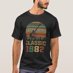 Camiseta Aniversário de 40 anos de Guitarra 1982 do Retro V
