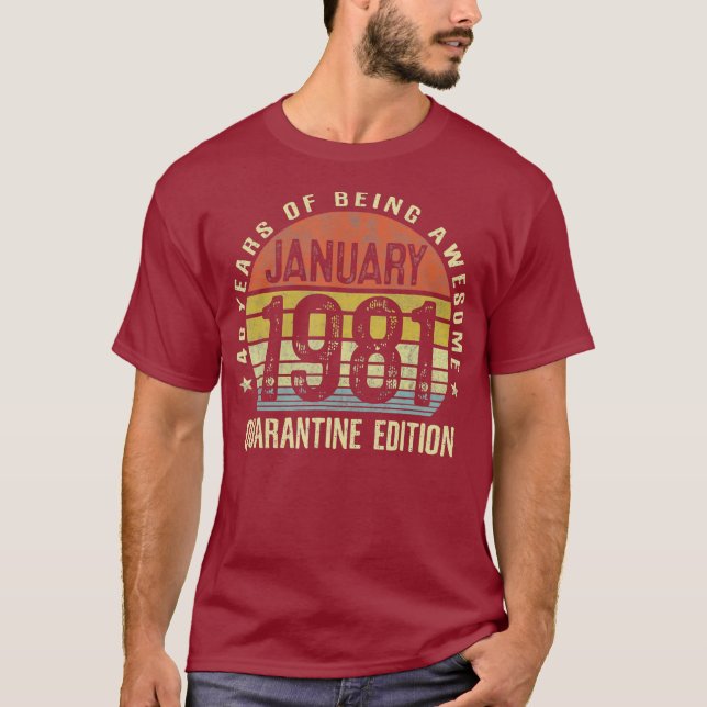 Camiseta aniversário de 40 anos de Janeiro de 1940, com 40  (Frente)