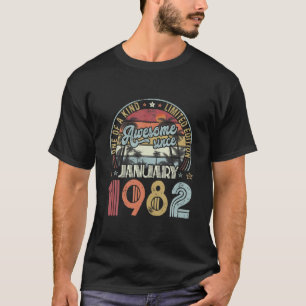 Camiseta aniversário de 40 anos de Janeiro de 1982 Homens d
