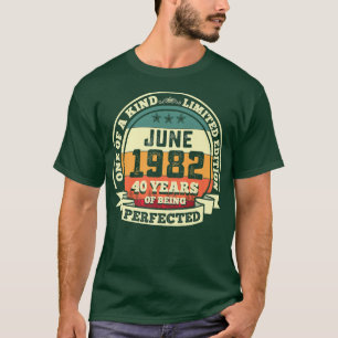 Camiseta Aniversário de 40 anos De Junho De 1982 Oferece 40