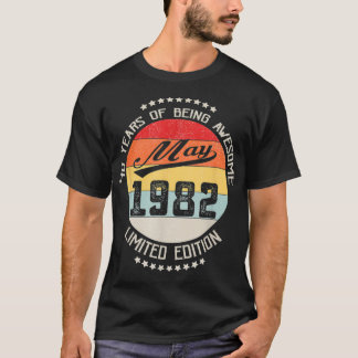 Camiseta Aniversário de 40 anos De Maio De 1982 40 Anos Sen