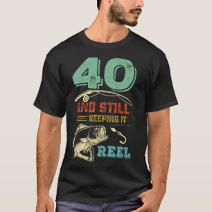 Camiseta Aniversário de 40 anos de pesca Fazendo 40 anos Pe