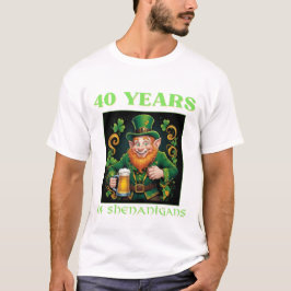 Camiseta Aniversário de 40 Anos de Shenanigans no Dia de Sã